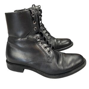 Ecco Sartorelle Combat Boot Black Leather Shoes Portugal Us 8(39)